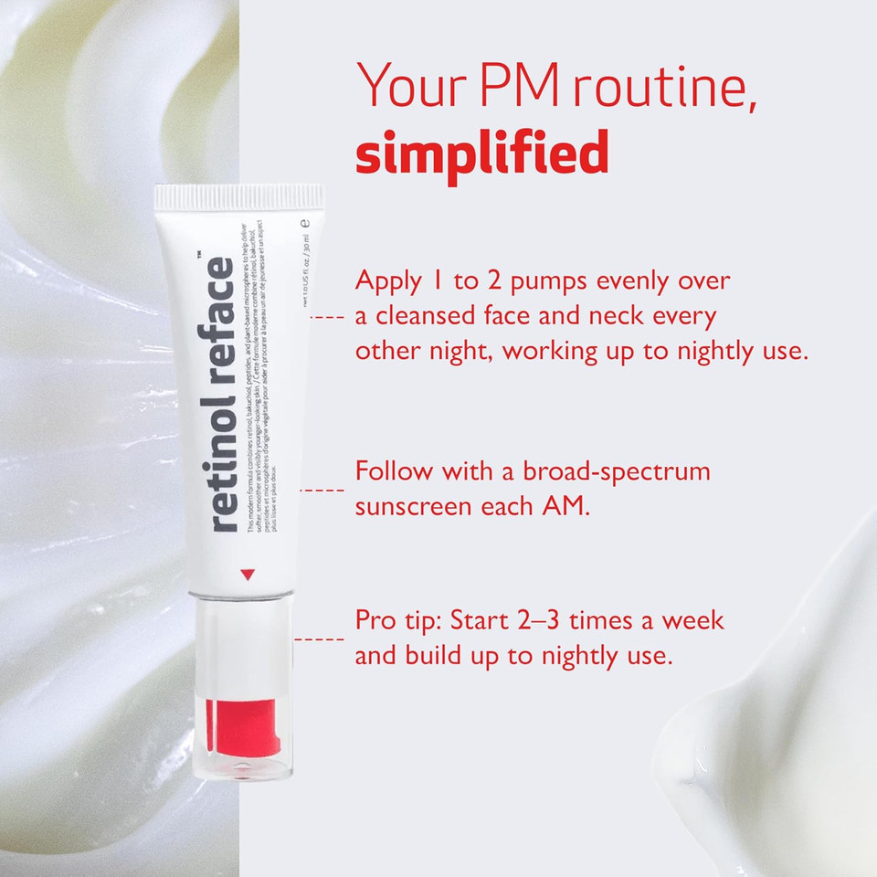 Indeed Labs Retinol Reface 3-In-1 Face Cream | With Retinol Microspheres, Bakuchiol, And Peptides | Radiance Serum For Wrinkles, Dark Spots, & Texture, (1 Fl Oz)