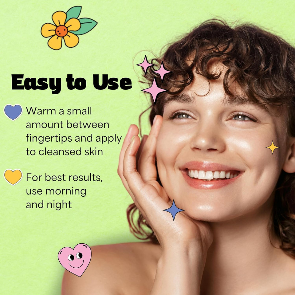 Instanatural Besties Gentle Teen Gel Face Moisturizer | With Vitamin C, Hyaluronic Acid, Niacinamide For Hydration, Smoothness, Even Skintone | Simple Skincare For Healthy Skin (For All Skin Types)