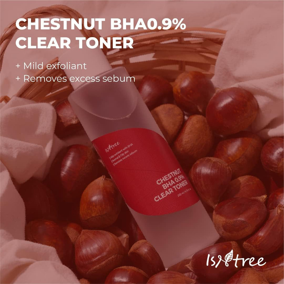 Isntree Chestnut Bha 0.9% Clear Toner 200Ml 6.76 Fl.Oz | Mild Exfoliationg Toner With Bha | Normal And Oily Skin | Pore Refining & Oil Control I Vegan Korean Skincare