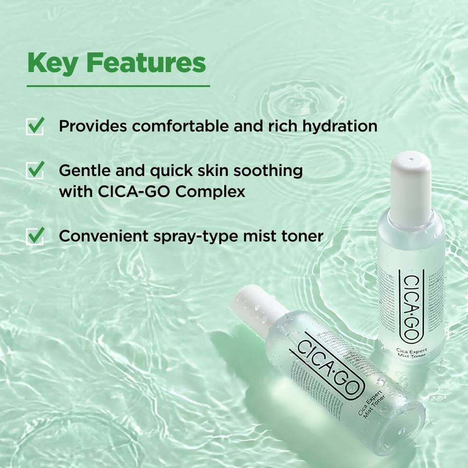 Isoi Cicago Cica Expert Mist Toner, Alcohol-Free Soothing Facial Mist For Sensitive Skin, Hydrating & Calming Korean Skin Care (5.07 Fl.Oz/150Ml)