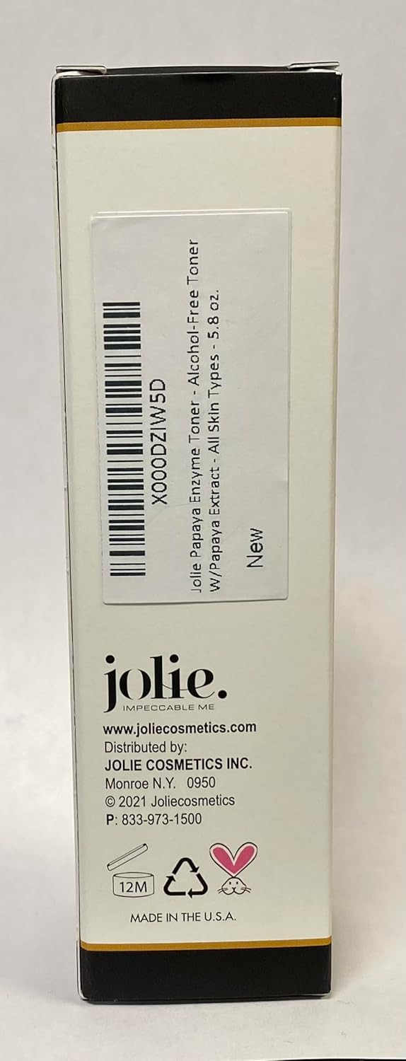 Jolie Papaya Enzyme Toner - Alcohol-Free Toner W/Papaya Extract - Clarify & Renew -Stimulate Cell Circulation - Non-Drying - No Irritation - All Skin Types - 5.8 Oz
