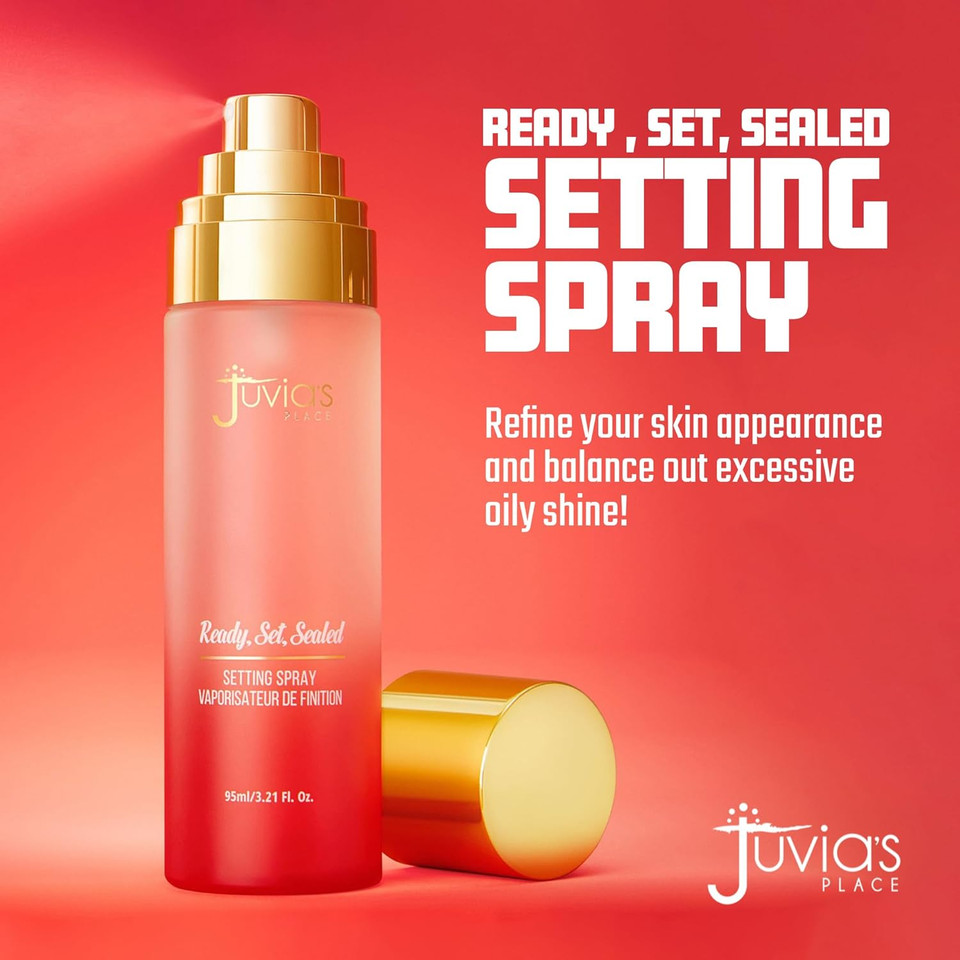 Juvia'S Place Ready, Set, Sealed Setting Spray, 95Ml - Infused W/Skin-Loving Antioxidants & Fruit Extracts, Satin Matte Finish Makeup Setting Spray, Shine Reducing & Hydrating Finishing Spray Makeup
