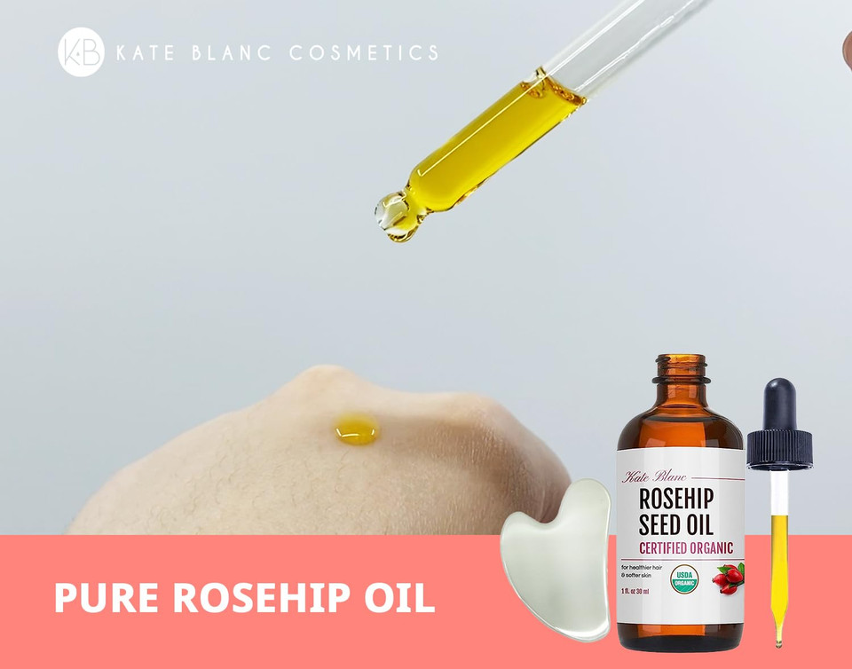 Kate Blanc Cosmetics Rosehip Oil For Face With Pink Gua Sha Stone (1Oz, Organic, Pure, Cold Pressed) Rosehip Seed Face Oil For Gua Sha Massage Kate Blanc Cosmetics Rosehip Oil For Face With Pink Gua Sha Stone (1Oz, Organic, Pure, Cold Pressed) Rosehip Seed Face Oil For Gua Sha Massage
