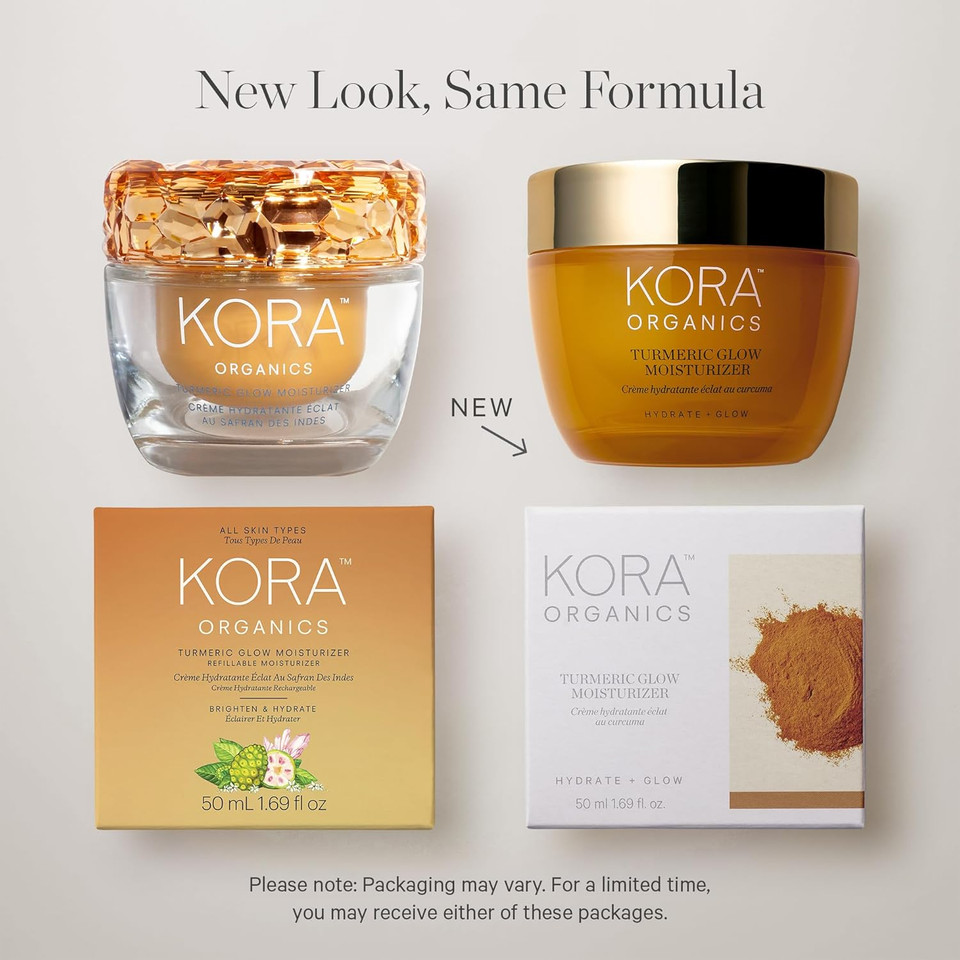 Kora Organics Turmeric Glow Facial Moisturizer, Hydrating Face Cream To Soften & Plump Skin, For Oily And Combination Skin, Certified Organic & Cruelty-Free, 1.69 Fl Oz