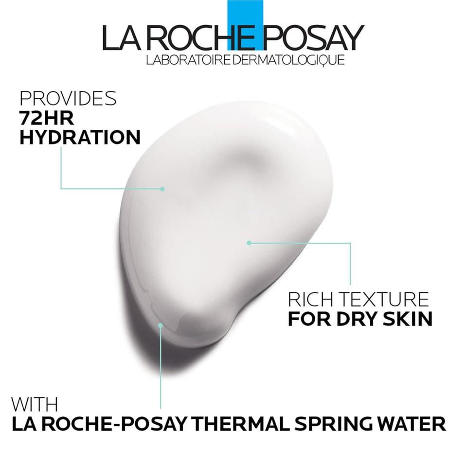 La Roche-Posay Hydraphase Ha Rich, Hyaluronic Acid Face Moisturizer For Dry Skin With 72Hr Hydration, Oil Free & Non-Comedogenic, 50 Ml , 1.69 Fl. Oz