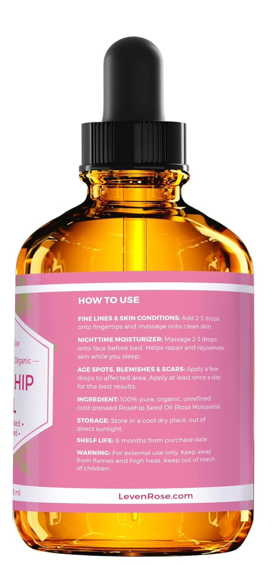 Leven Rose Rosehip Seed Oil 32 Oz - Pure Cold Pressed Oil For Face, Body, Hair, Skin & Nails - Nighttime Moisturizer Leven Rose Rosehip Seed Oil 32 Oz - Pure Cold Pressed Oil For Face, Body, Hair, Skin & Nails - Nighttime Moisturizer
