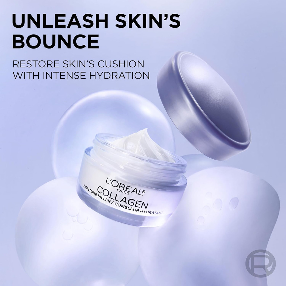 L'Oreal Paris Collagen Daily Face Moisturizer, Reduce Wrinkles, Face Cream, Fragrance Free 1.7 Oz