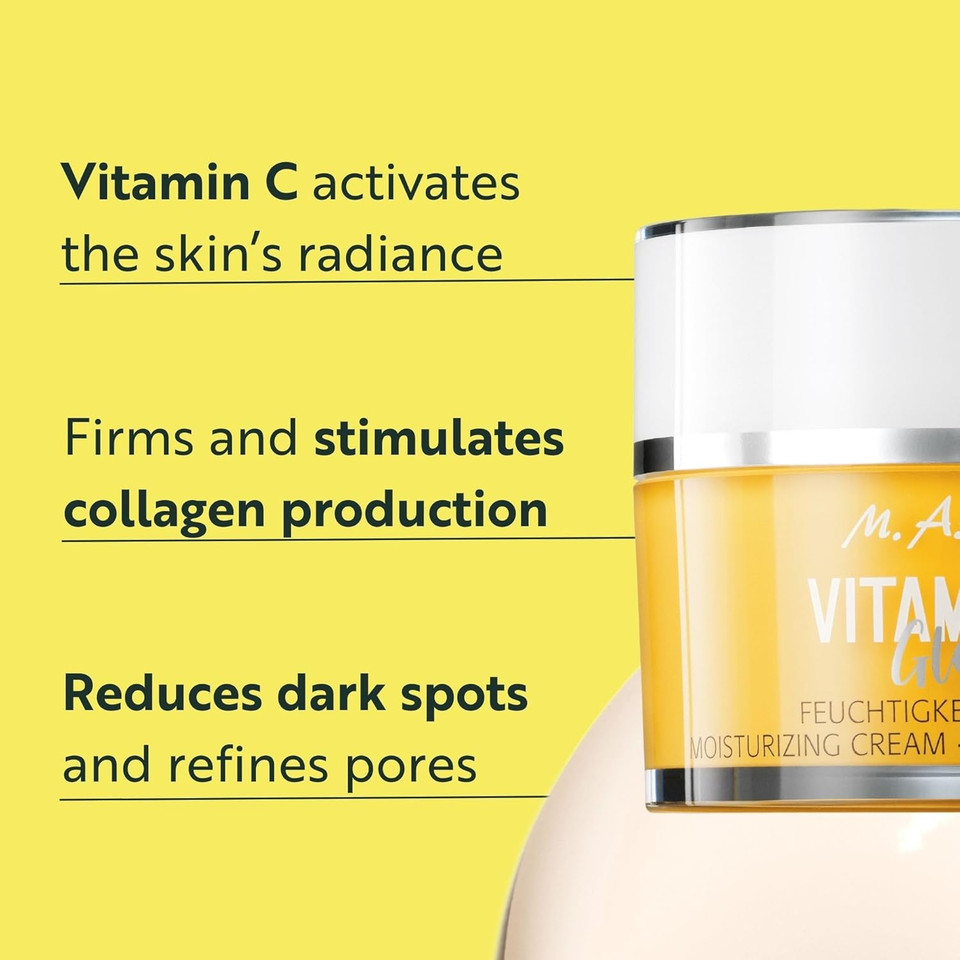 M. Asam Vitamin C Glow Face Cream (1.69 Fl Oz)  Hydrating Face Moisturizer With Vitamin C, Skincare For Radiant Skin, Face Lotion For Smooth & Glowing Beauty