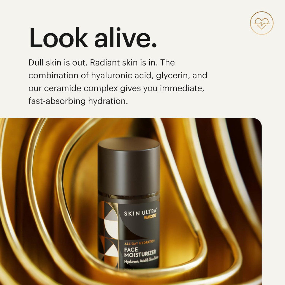 Manscaped® Skin Ultra Face Moisturizer - Men'S Daily Hydrating Skincare Lotion Infused With Hyaluronic Acid, Vitamin E & Shea Butter, Non-Greasy, Fast Absorbing, 2 Fl Oz