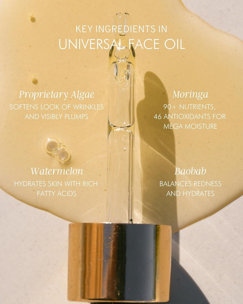 Mara - Natural Algae + Moringa Universal Face Oil | Plant-Based Skin Care | Nourishes With Algae Plankton Blend + Boosts Firmness For All Skin Types, (.5 Oz | 15 Ml)
