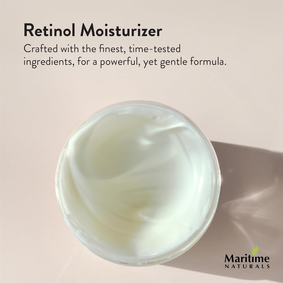 Maritime Naturals Retinol Moisturizer For Face With Hyaluronic Acid & Organic Ingredients | Professional Results With Retinol Face Moisturizer | Day & Night Cream For Women & Men (120Ml)