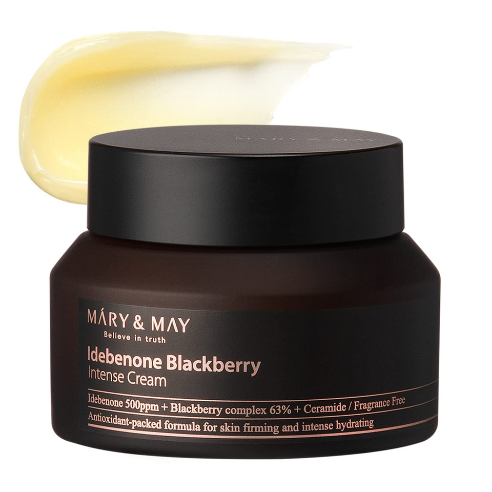 Mary&May Idebenone + Blackberry Intensive Care Cream 2.46Oz | Moisturizing, Skin Barrier Strengthening, Hydrating & Elasticity | Ewg Green