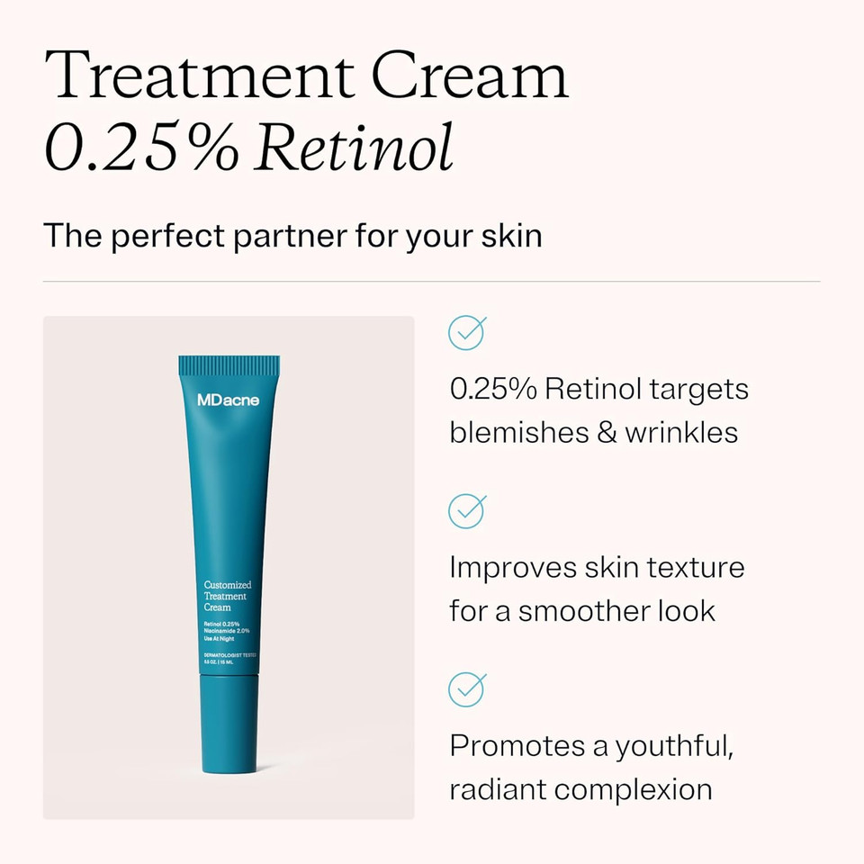 Mdacne  Retinol 0.25% And Niacinamide 2% Cream, Reduces Blemishes And Improves Skin Texture Without Irritation
