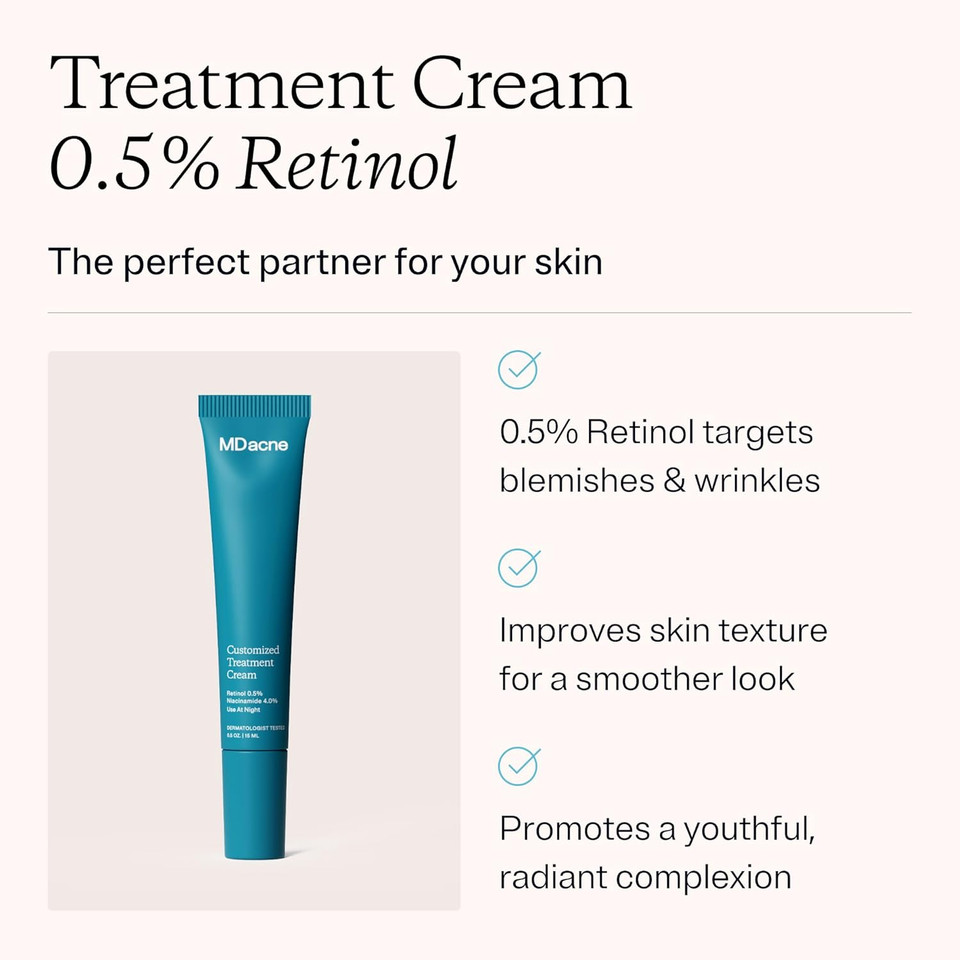 Mdacne  Retinol 0.5% And Niacinamide 4% Cream, Reduces Blemishes And Improves Skin Texture Without Irritation