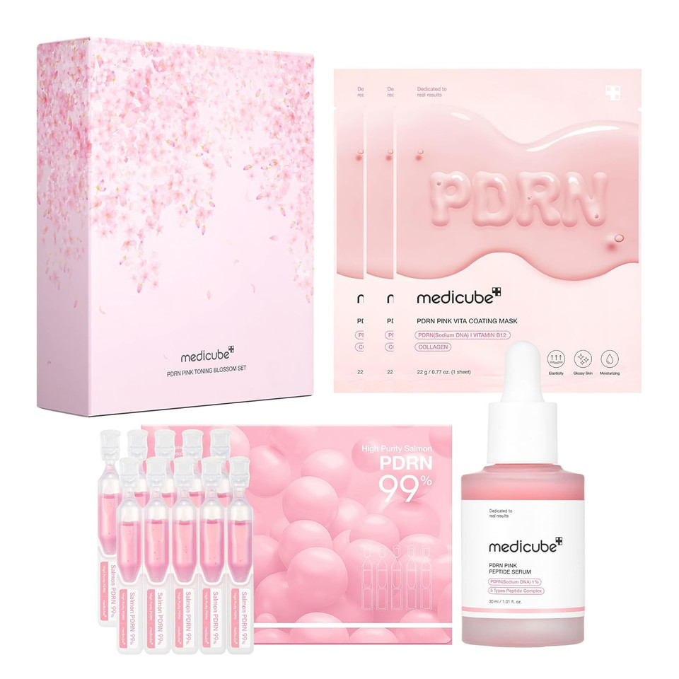 Medicube Pink Pdrn Trio Gift Set For Glass Glow Skin -Hydrating, Firming, And Radiance-Boosting Skincare Set For Women & Girls | With Salmon Dna Pdrn, Peptides And Pink Vitamin | Korean Skincare Medicube Pink Pdrn Trio Gift Set For Glass Glow Skin -Hydrating, Firming, And Radiance-Boosting Skincare Set For Women & Girls | With Salmon Dna Pdrn, Peptides And Pink Vitamin | Korean Skincare