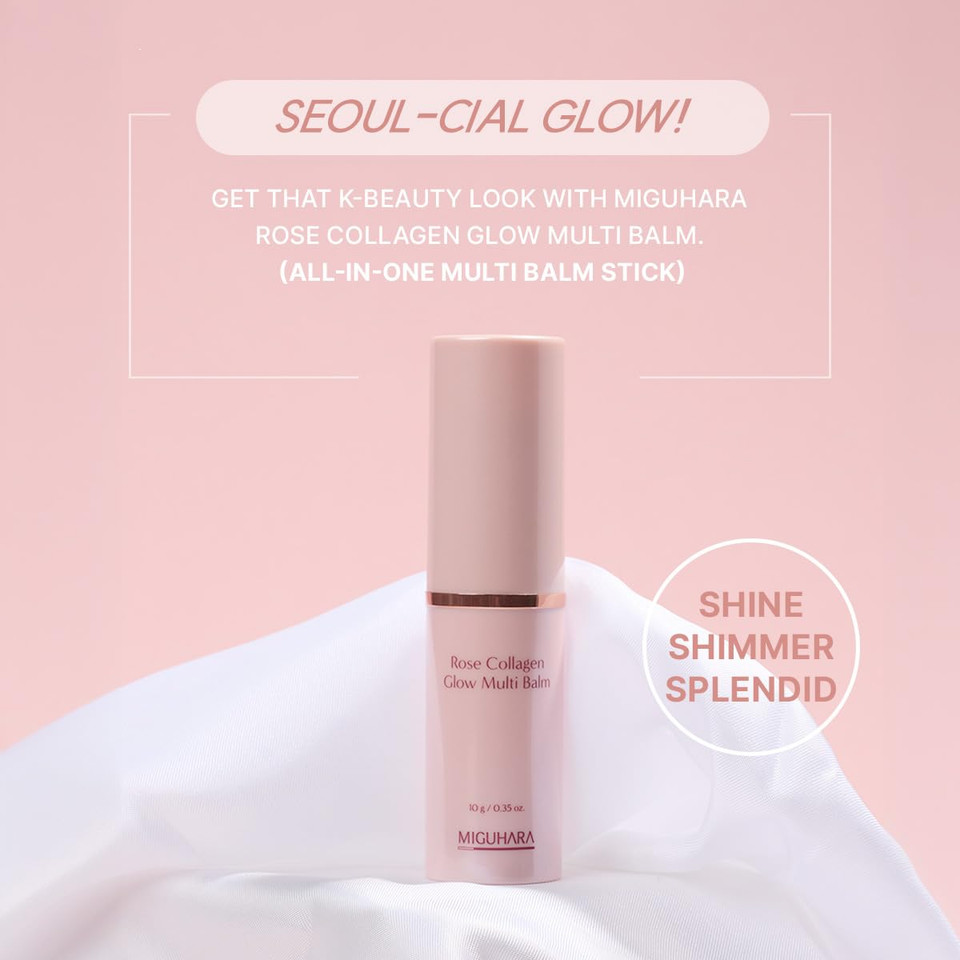 Rose Collagen Glow Multi Balm | Korean Skincare | All-In-One Hydrating Multi Balm Stick (10G/0.35 Oz.)