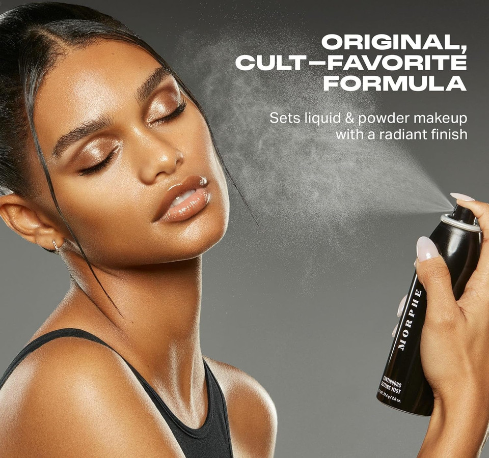 Morphe Continuous Setting Mist - Micro-Fine Makeup Setting Spray With A Natural Radiant Finish - Helps Makeup Resist Caking Or Fading & Increases Wear Of Foundation (3 Count, 2.8 Fl Oz)