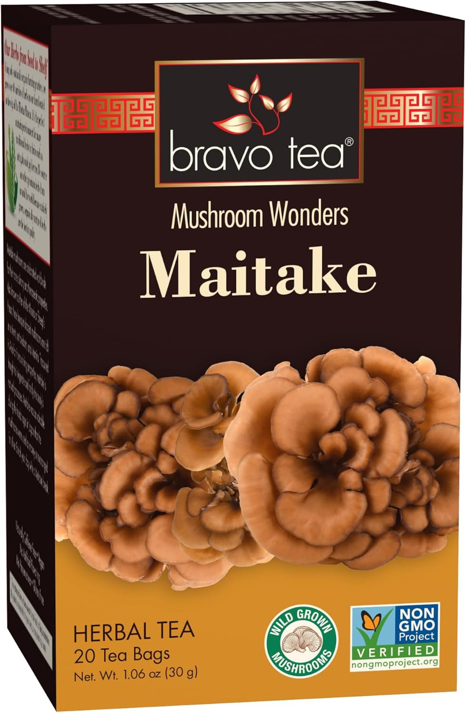 Bravo Tea Maitake Mushroom Herbal Tea, Caffeine Free 20 Tea Bags