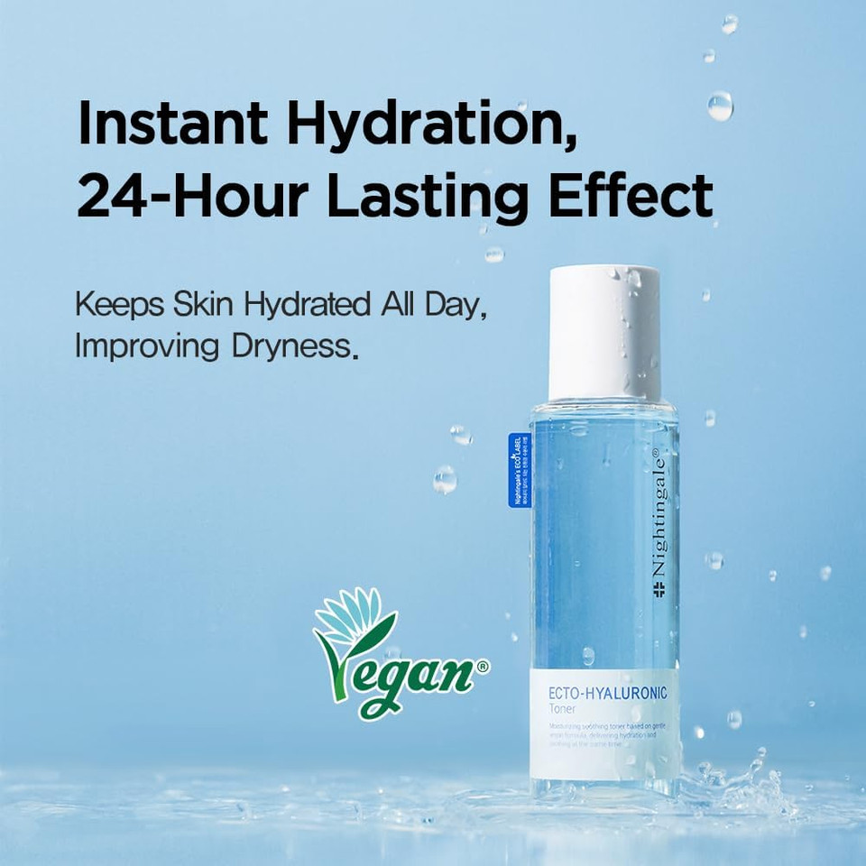 Nightingale Ecto-Hyaluronic Toner With 8 Layer Hyaluronic Acid, Ectoin, Hydrating For Dry Skin, Korean Toner, Alcohol Free, Fragrance Free, Hypoallergenic, Cruelty Free, Vegan, Korean Skin Care Nightingale Ecto-Hyaluronic Toner With 8 Layer Hyaluronic Acid, Ectoin, Hydrating For Dry Skin, Korean Toner, Alcohol Free, Fragrance Free, Hypoallergenic, Cruelty Free, Vegan, Korean Skin Care