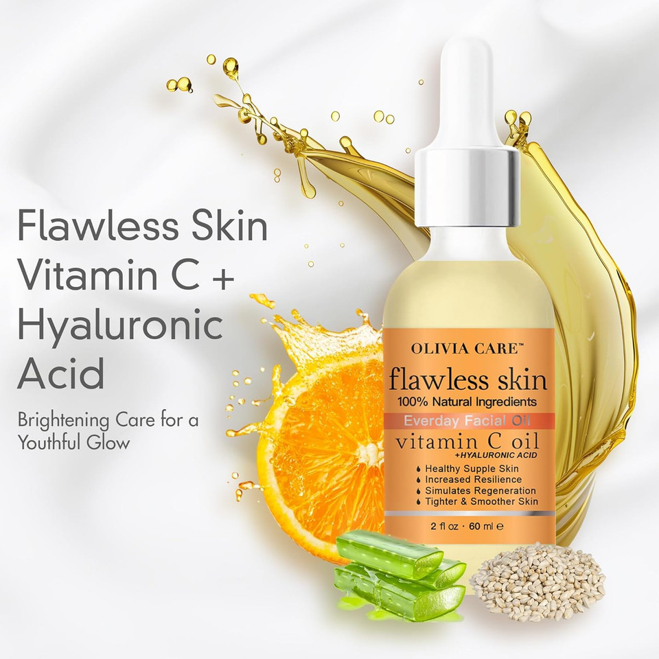 Olivia Care Flawless Skin Everyday Facial Oil  100% Natural Tea Tree Oil  Lightweight & Hydrating  For Smooth, Nourished, And Radiant Skin  2 Fl Oz