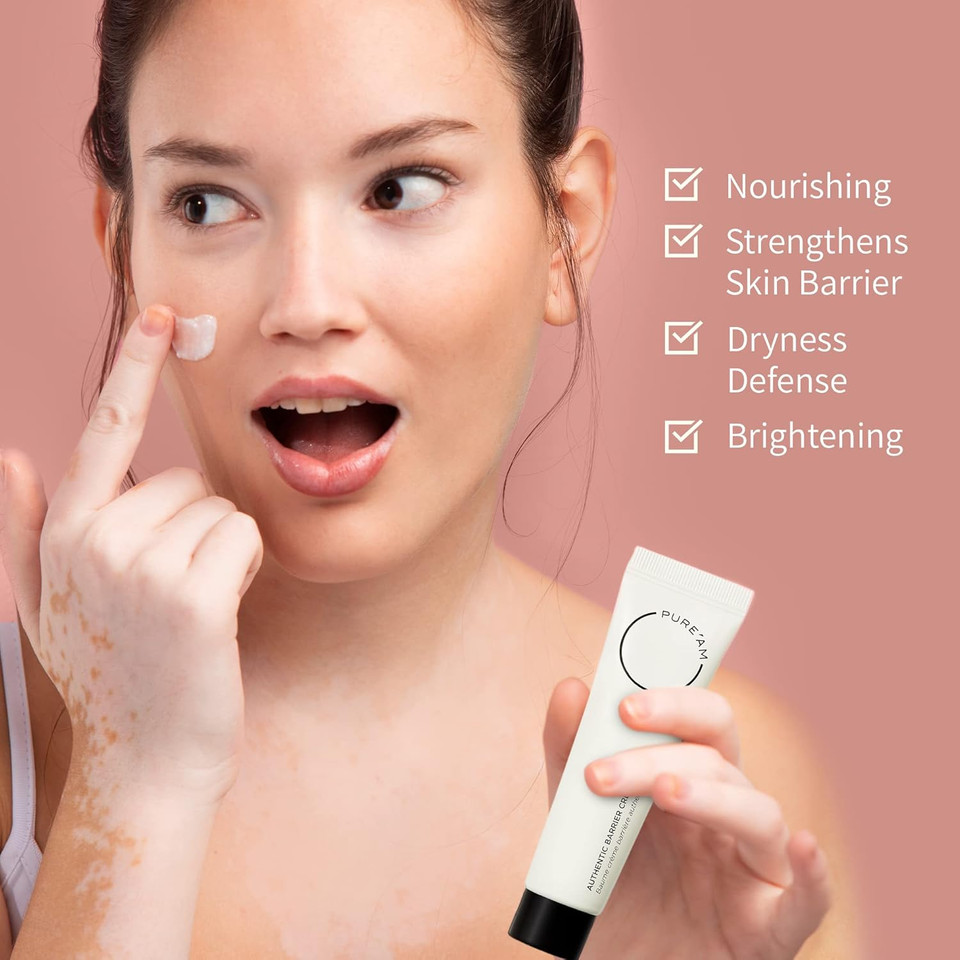 Pure'Am Authentic Barrier Cream - Korean Moisturizer For Dry & Sensitive Skin & Acne, 2.5 Fl Oz, 75Ml, Vegan