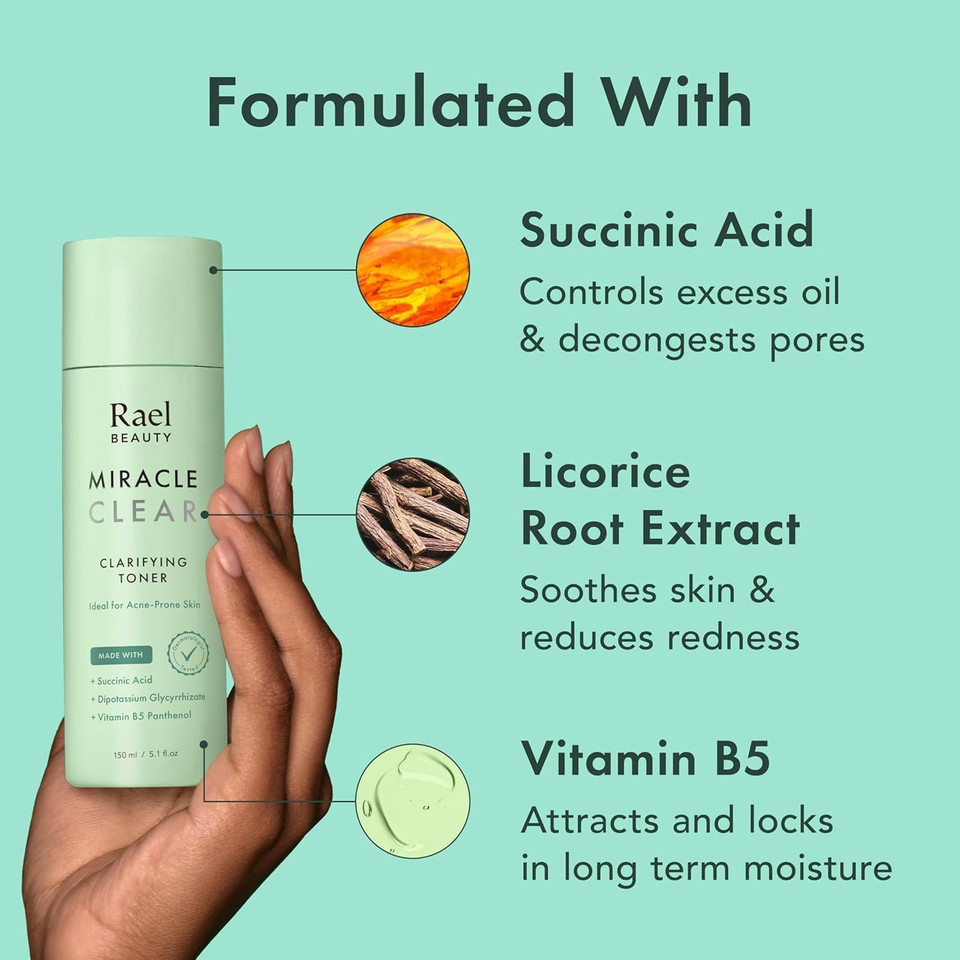 Rael Toner Pads - Cotton Pad For Face, Korean Skin Care, Dual Textured, Exfoliating And Soothing With Carotene, Niacinamide, Hyaluronic Acid, Hydrating, Vegan (70 Count)