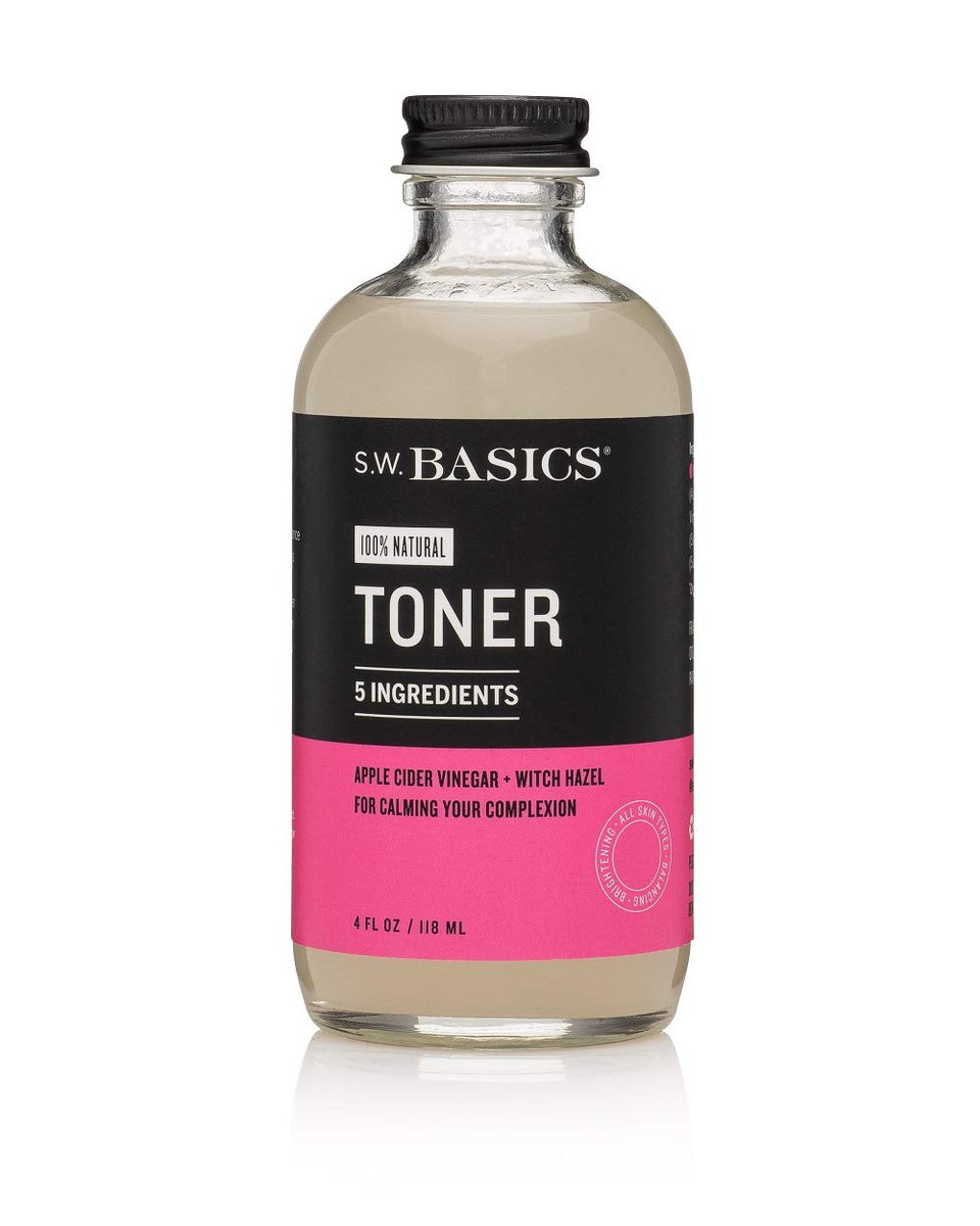 S.W. Basics Toner, Witch Hazel Face Toner For Sensitive Skin And Acne-Prone Skin, Organic And Cruelty Free, 4.0 Fl Oz