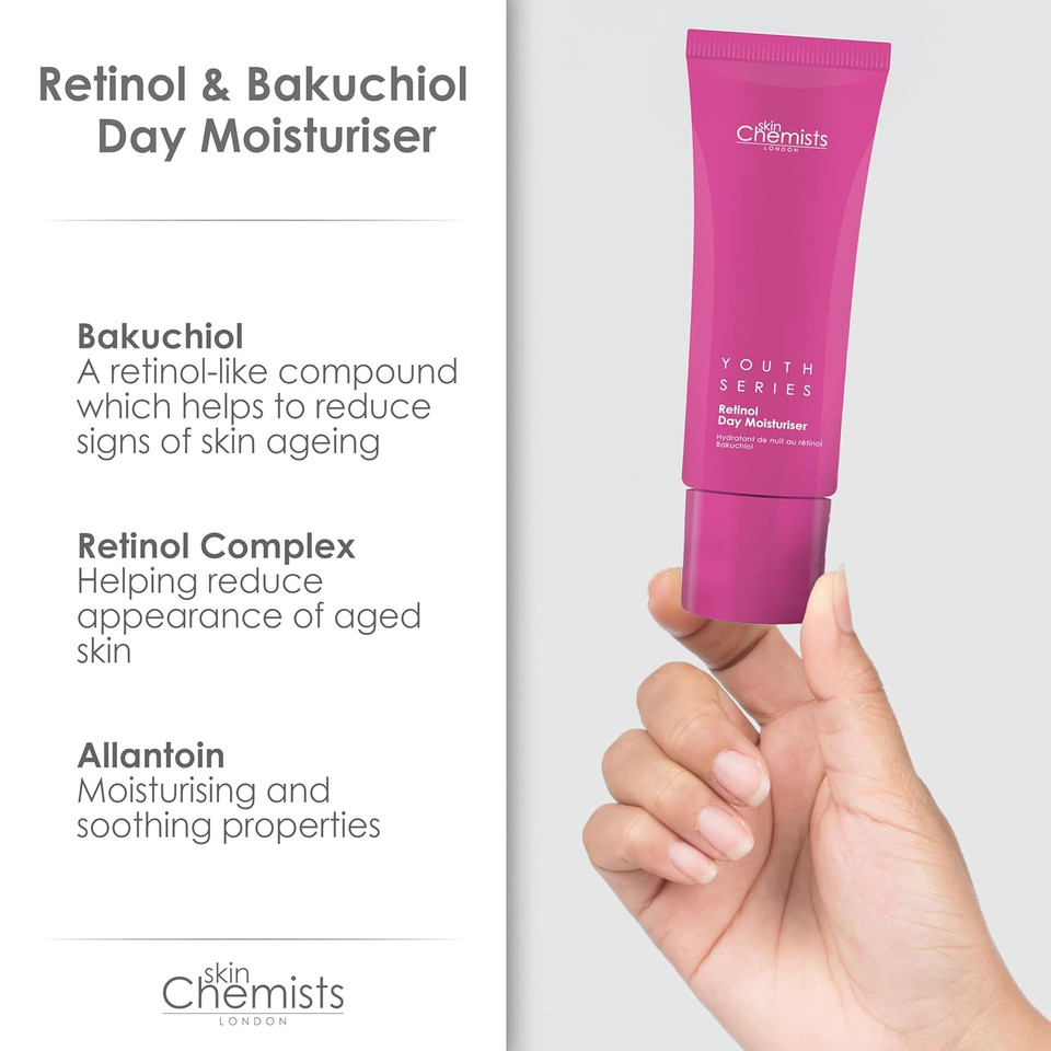 Skinchemists Retinol Bakuchiol Anti Aging Day Moisturiser | Anti Aging Skin Care Face Moisturizer With Allantoin, Retinol And Bakuchiol | Reduce Signs Of Aging | Moisturizing Formula For A Youthful