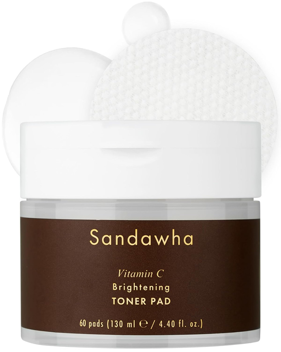 Skincure Sandawha Vitamin C Toner Pad - Korean Skincare Radiance-Boosting Vegan Pads With 2% Ascorbyl Glucoside, Niacinamide, Aha & Pha For Gentle Exfoliation, 60 Pads