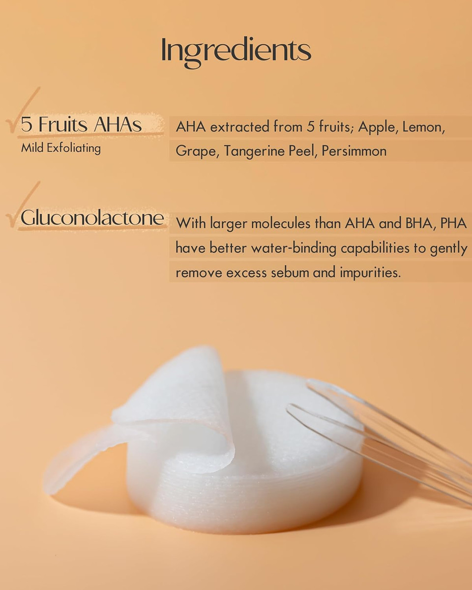 Skincure Sandawha Vitamin C Toner Pad - Korean Skincare Radiance-Boosting Vegan Pads With 2% Ascorbyl Glucoside, Niacinamide, Aha & Pha For Gentle Exfoliation, 60 Pads