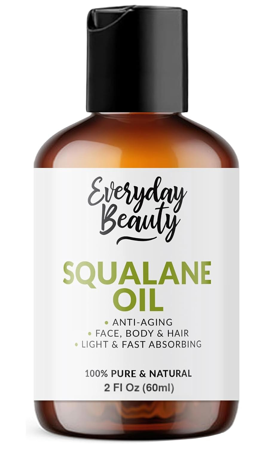Squalane Oil - 100% Pure & Natural Plant Derived Facial Oil 1 Fl Oz Glass Bottle & Dropper - Cold Pressed And Unrefined Premium Grade Multipurpose Moisturizing Oil For Skin And Hair