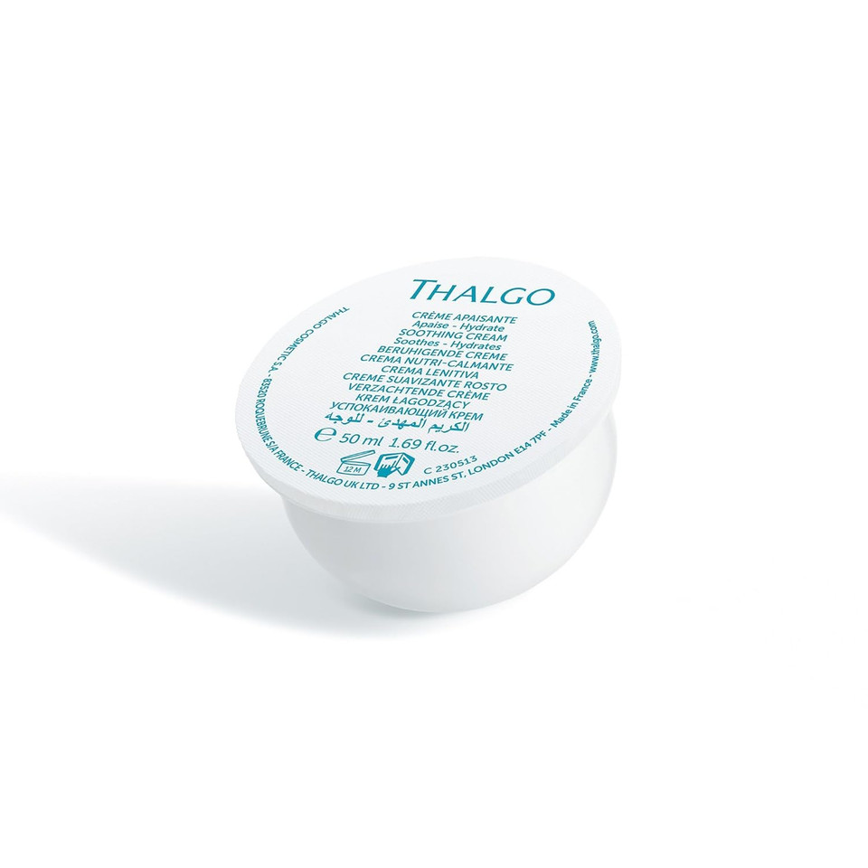 Thalgo Soothing Cream From The Professional Product Line Cica Marin. Repairs, Soothes And Strengthens Sensitive And Weakened Skin. Environmentally Friendly Refill Capsule