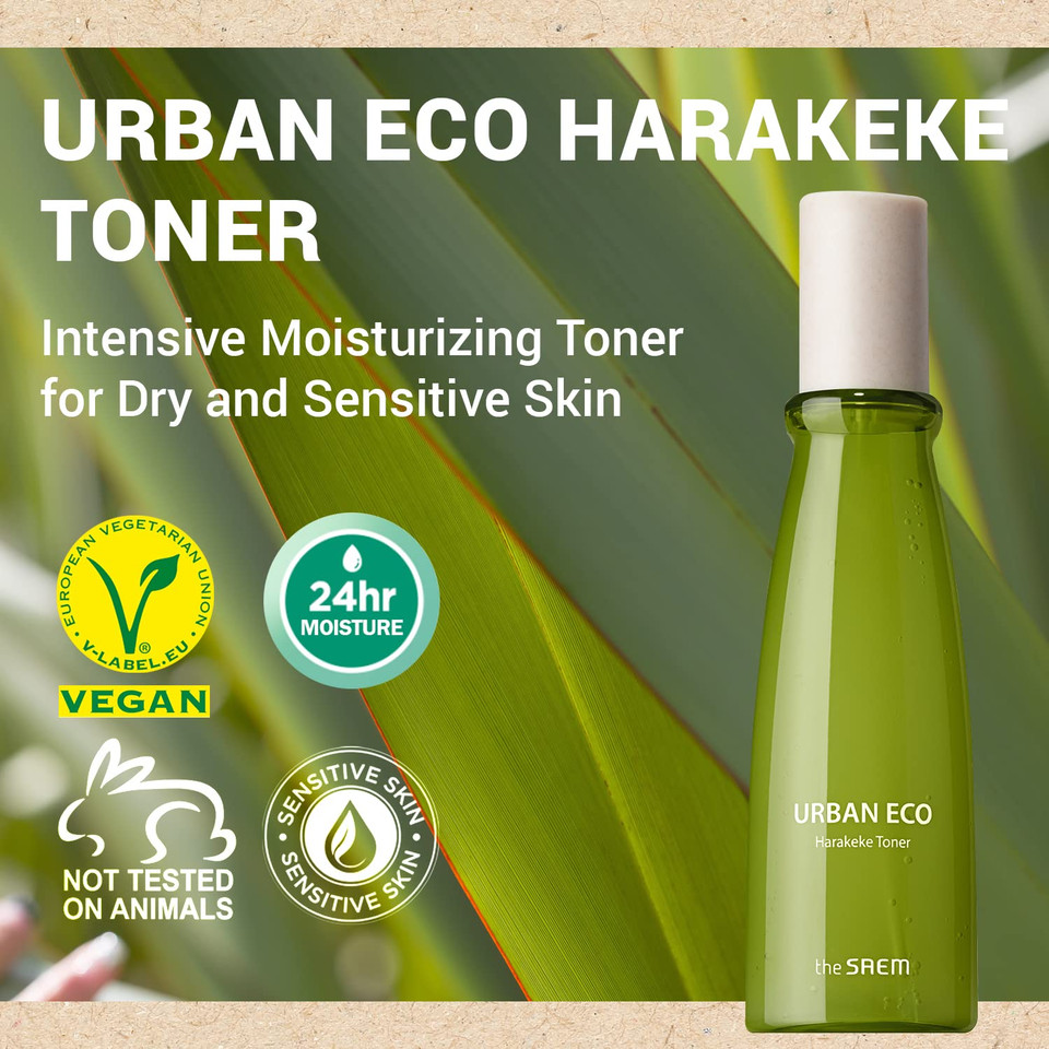 Thesaem Urban Eco Harakeke Toner 5.07 Fl.Oz.  Vegan Skincare With Harakeke Extract And Hyaluronic Acid - Firming And Moisturizing Toner With Gel Type Formula