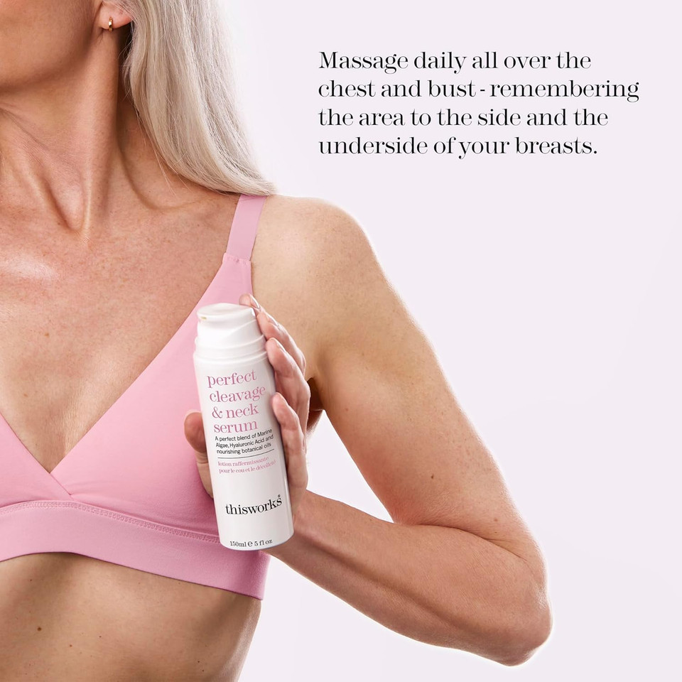 This Works Perfect Cleavage & Neck Serum With Marine Algae & Hyaluronic Acid  Neck Cream Firms & Hydrates  5 Fl Oz