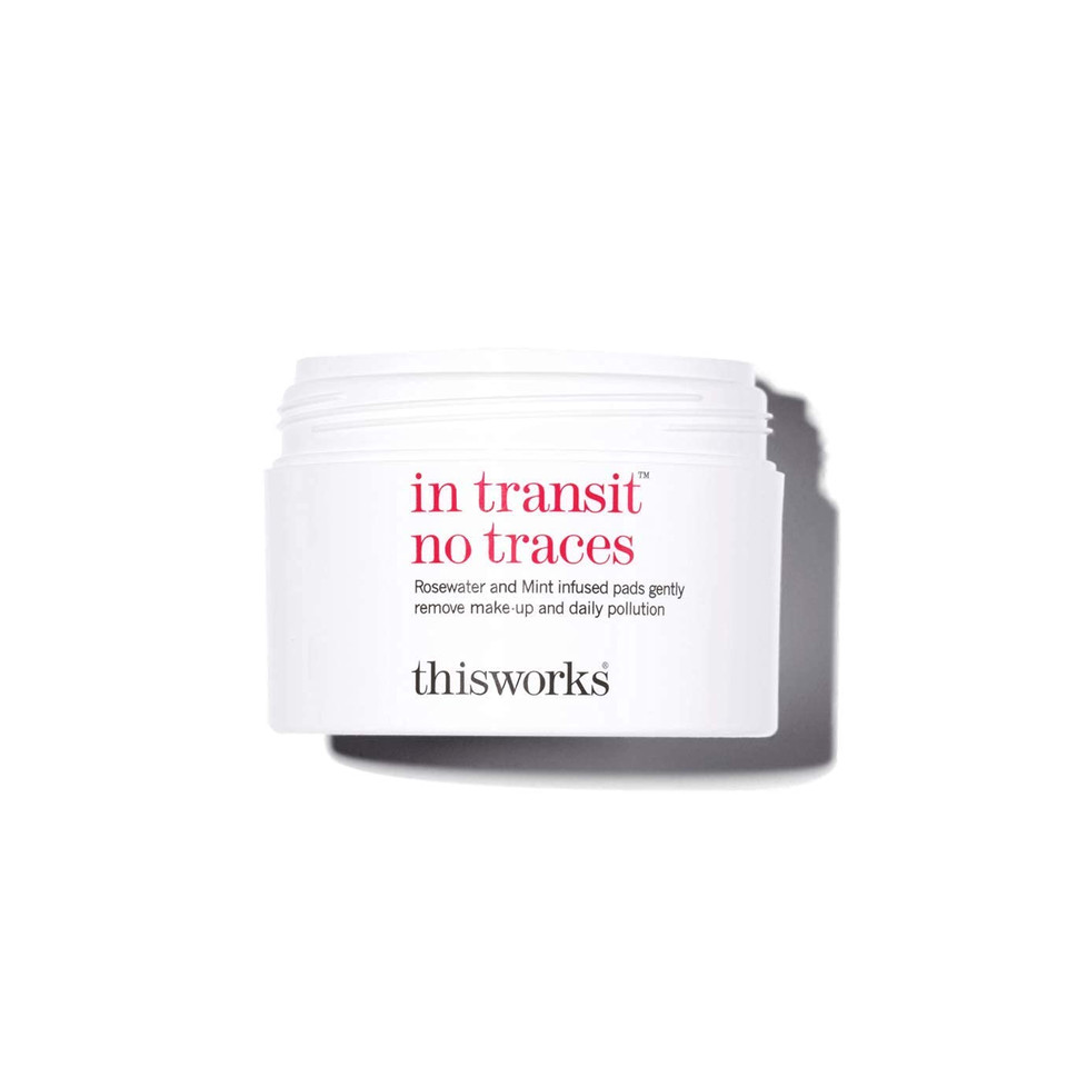 Thisworks In Transit No Traces, Rosewater And Mint Infused Facial Cleansing Pads, Gently Removes Make-Up And Dirt, 60 Pads