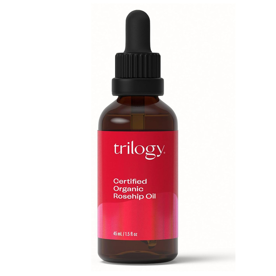 Trilogy Certified Organic Rosehip Oil - Pure Cold-Pressed Rosehip Seed Oil For Scars, Stretch Marks, Fine Lines & Wrinkles - With Omega 3, 6 & 9 For All Skin Types, Usda Certified, 1.52 Ounce
