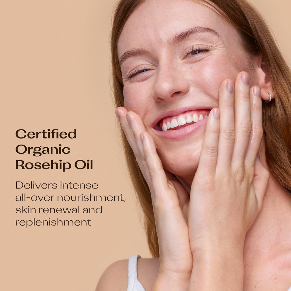 Trilogy Certified Organic Rosehip Oil - Pure Rosehip Oil Reduces The Appearance Of Wrinkles, Scars, Stretchmarks And Evens Skin Tone, 0.34 Oz (10 Ml)