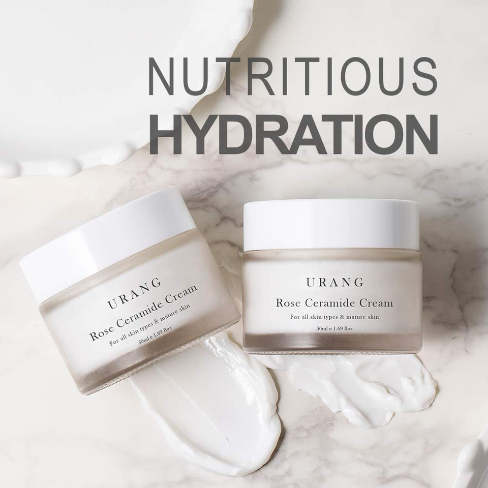 Rose Ceramide Cream | Organic Natural Anti-Aging | Deep Ceramide Moisturizer | Natural Skin Care For Oily, Dry, Sensitive, & Mature Skin | 1.69 Oz