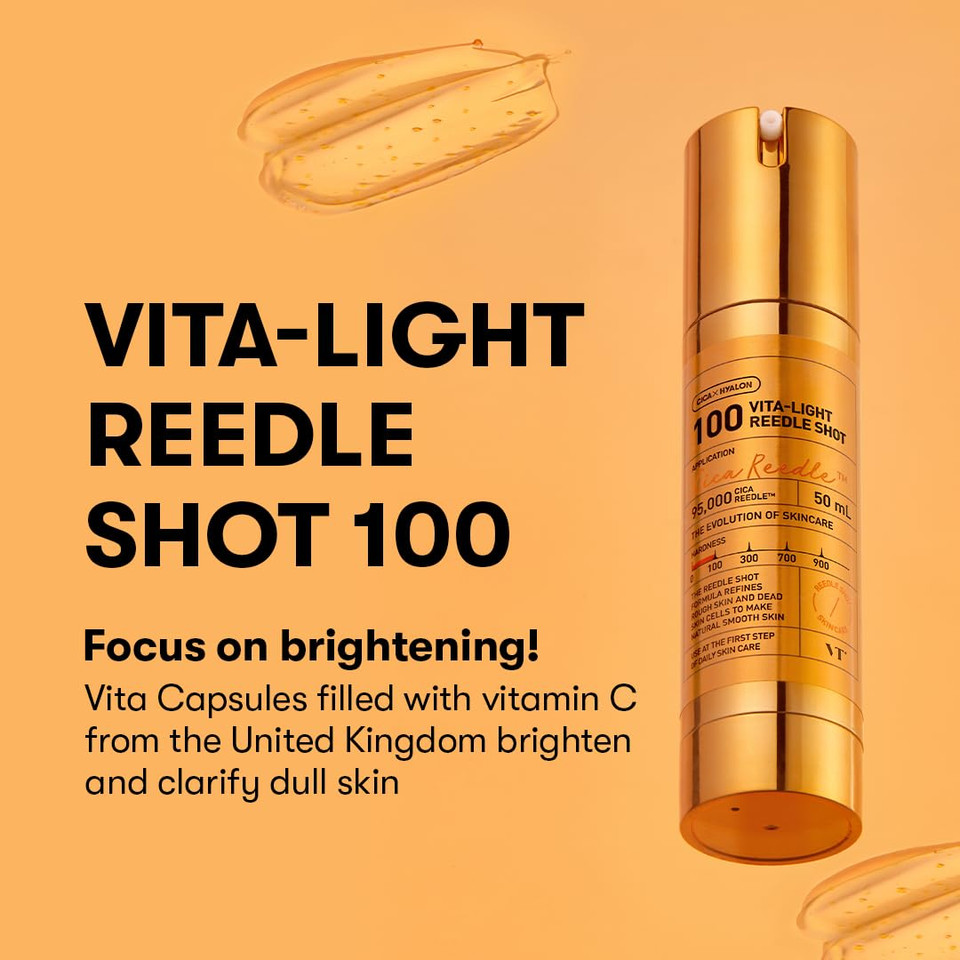 Vt Cosmetics Bundle Vita-Light Reedle Shot 100 & Vita-Light Reedle Shot 100 2-Step Hydrogel Mask(34.5Gx4Ea)