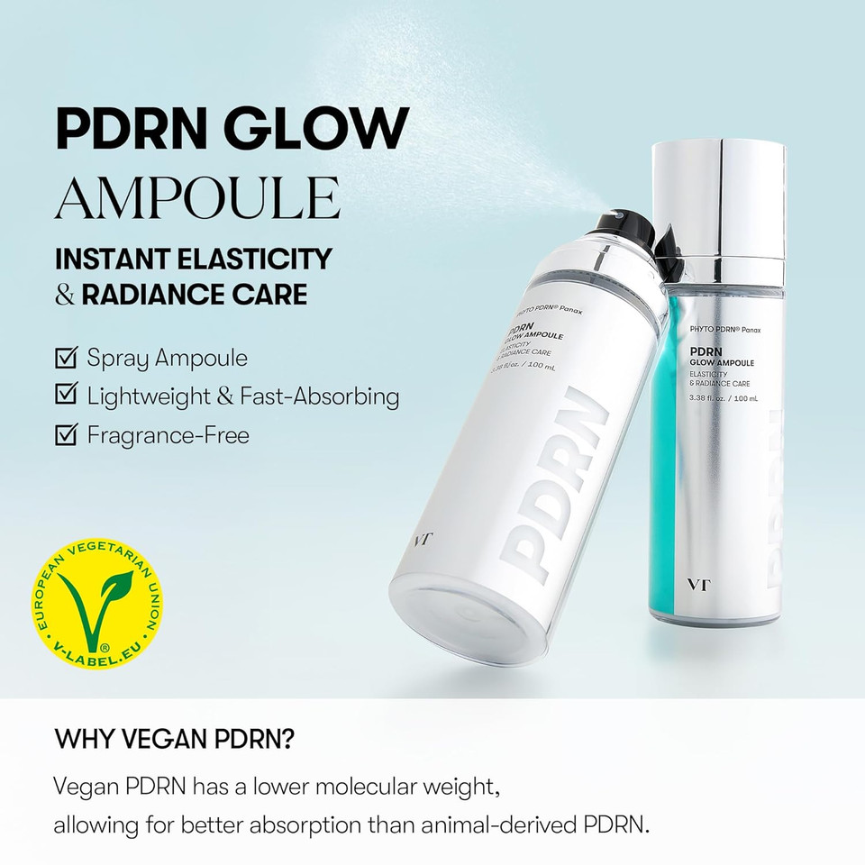Vt Cosmetics Pdrn Glow Ampoule, Pdrn Facial Mist, Deep Hydration Spray Serum, Vegan Skin Care, Light-Weight Face Moisturizer, Plumping Effect, Fragrance-Free, Korean Skincare (3.38 Fl Oz / 100 Ml) Vt Cosmetics Pdrn Glow Ampoule, Pdrn Facial Mist, Deep Hydration Spray Serum, Vegan Skin Care, Light-Weight Face Moisturizer, Plumping Effect, Fragrance-Free, Korean Skincare (3.38 Fl Oz / 100 Ml)