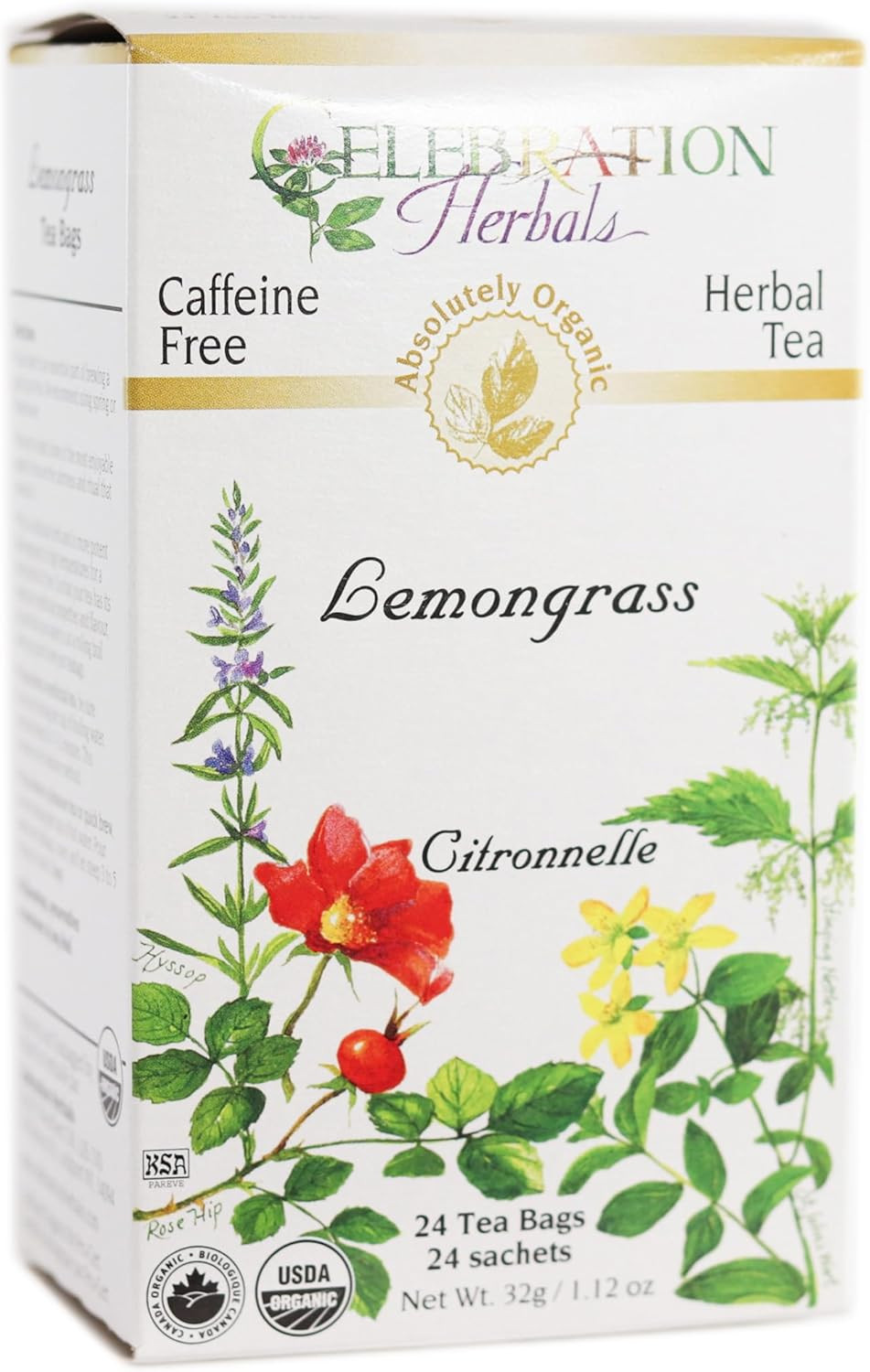 Celebration Herbals Lemongrass Tea Organic 24 Bag, 32Gm