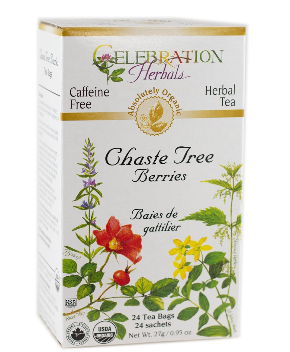 Celebration Herbals Organic Chaste Tree Berries Tea, 24 Bags