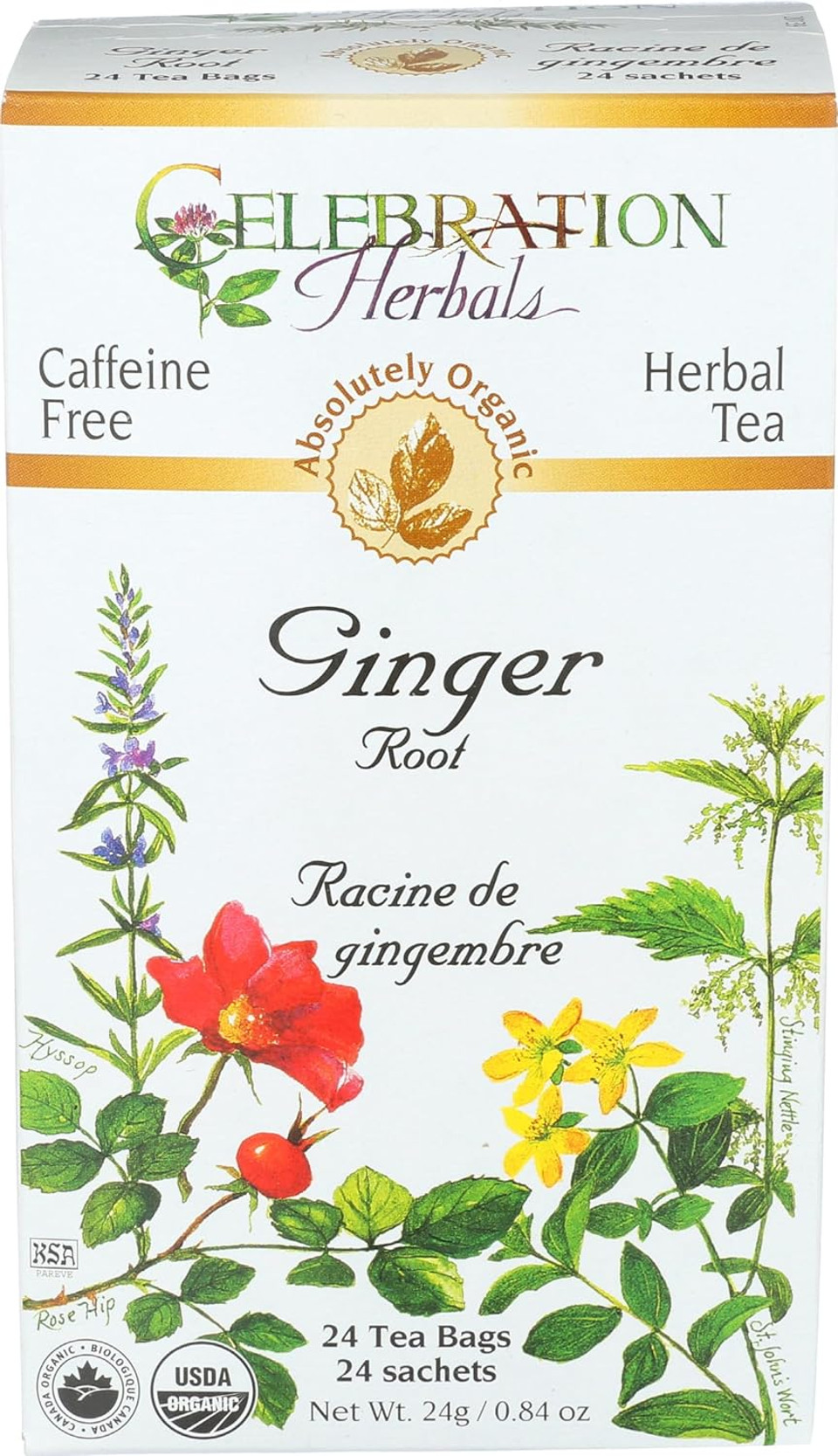 Celebration Herbals Organic Ginger Root Tea, 24 Ct