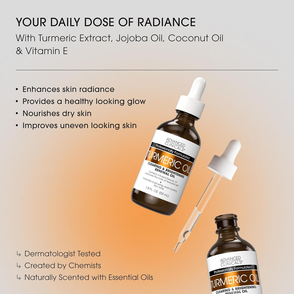 Advanced Clinicals Brightening Vitamin C Serum For Face With Glycolic Acid + Lactic Acid | Vitamin C Eye Serum Face Moisturizer For Improving Look Of Dark Spots & Uneven Complexion, 1.75 Fl Oz