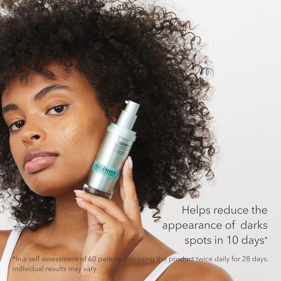 Algenist Genius Ultimate Anti-Aging Vitamin C+ Serum - Vegan Brightening Serum With Alguronic Acid & Microalgae Oil - Non-Comedogenic & Hypoallergenic Skincare