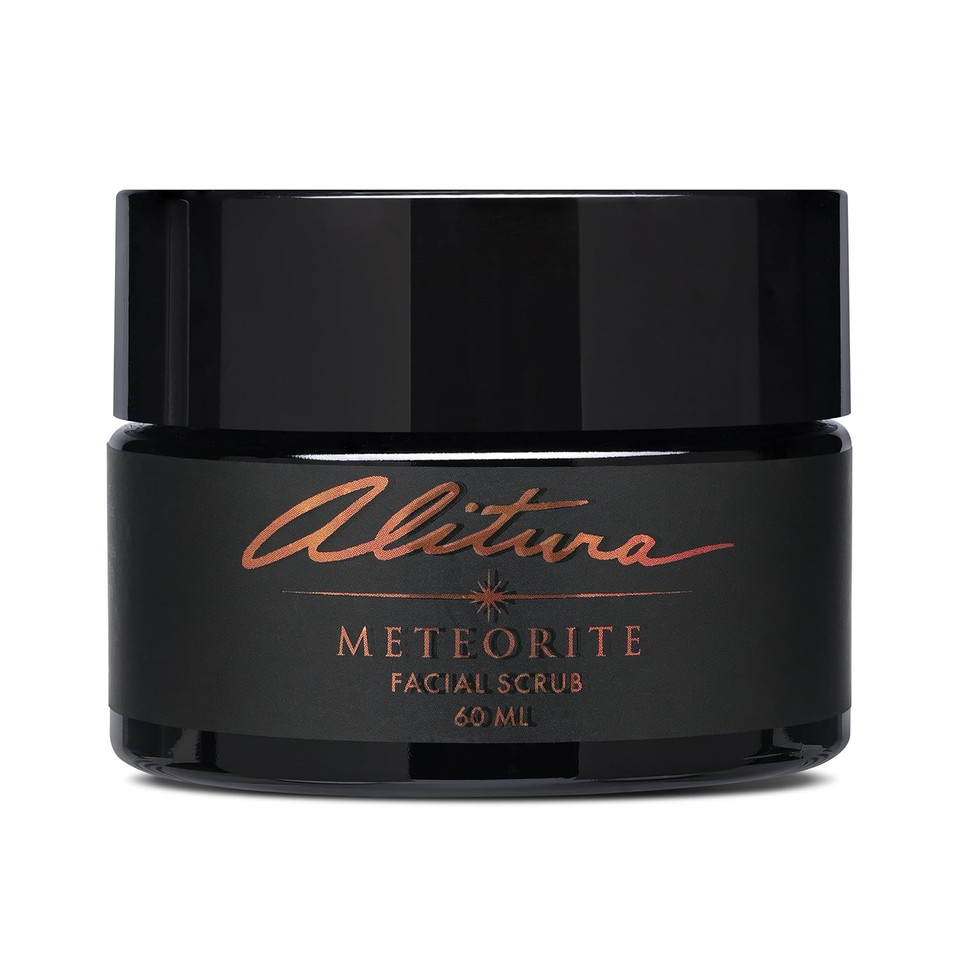 Alitura Meteorite Scrub  Exfoliating Face & Body Scrub With Pearl Powder & Bamboo Stem Cells  Brightening & Anti-Aging Exfoliant For Dead Skin, Dark Spots, And Fine Lines  For Men & Women, 60Ml