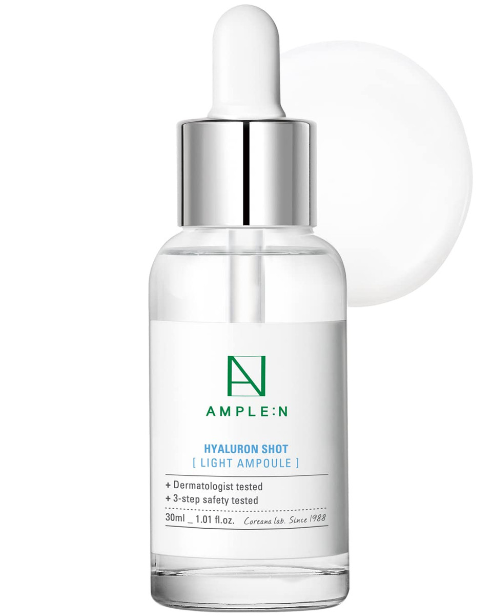 Ample:N Hyaluron Shot Light Serum - Korean Hyaluronic Acid Moisturizing Serum - Hydrate Oily And Combination Skin And Restore Vitality  Plumping, Refreshing, Anti Aging Ampoule, 1.01 Fl.Oz Ample:N Hyaluron Shot Light Serum - Korean Hyaluronic Acid Moisturizing Serum - Hydrate Oily And Combination Skin And Restore Vitality  Plumping, Refreshing, Anti Aging Ampoule, 1.01 Fl.Oz