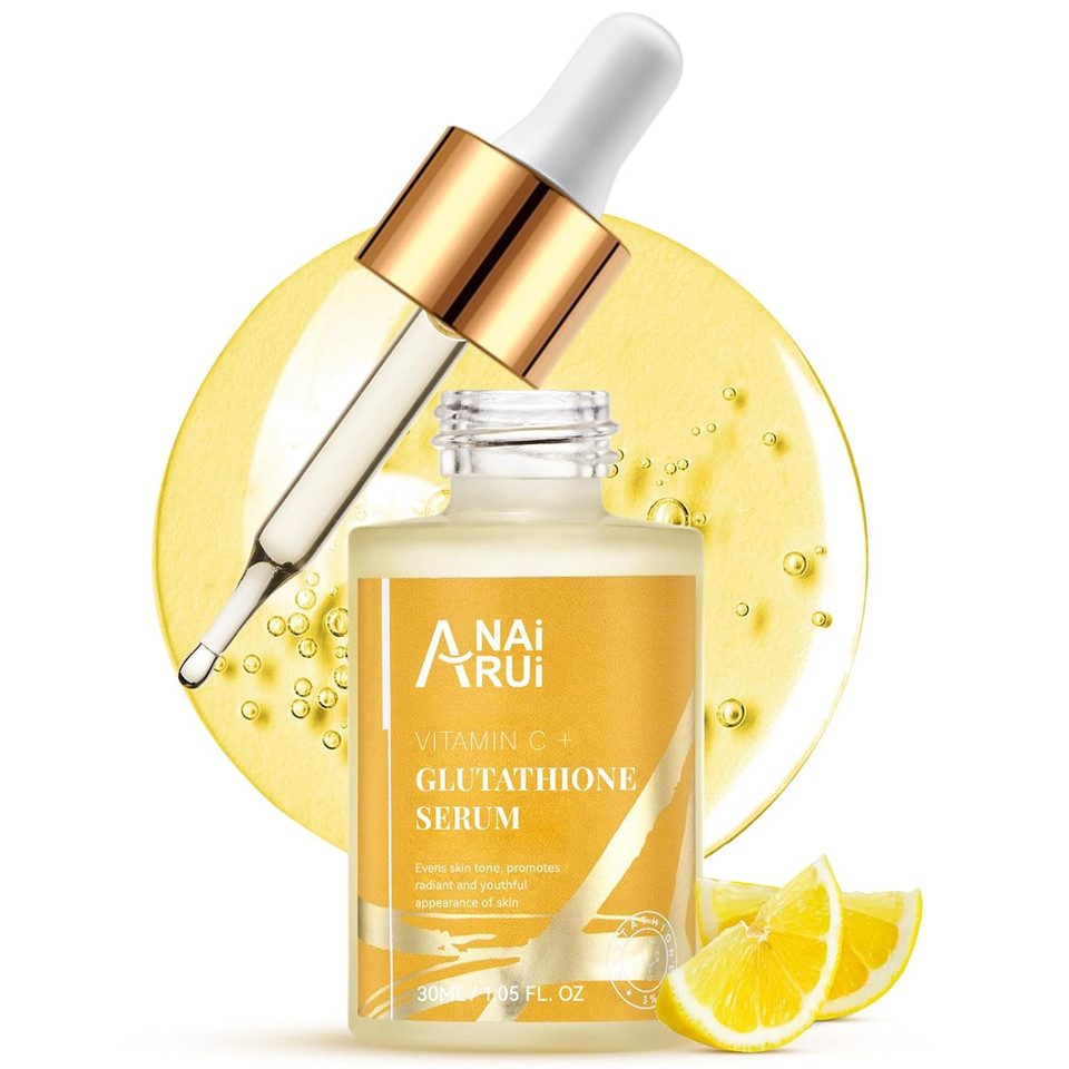 Anai Rui Vitamin C Glutathione Serum With Hyaluronic Acid, And Niacinamide, For Dark Spots,Wrinkles, Improves Skin Tone, Hydrating & Glowing 1.05Fl.Oz