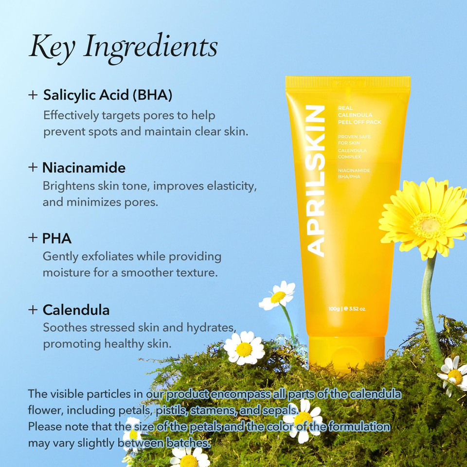 Aprilskin Peel & Glow Mask Duo: Calendula Flower-Infused Facial Peel Off Mask And Txa Pink Capsule Gel Mask (4Ea)