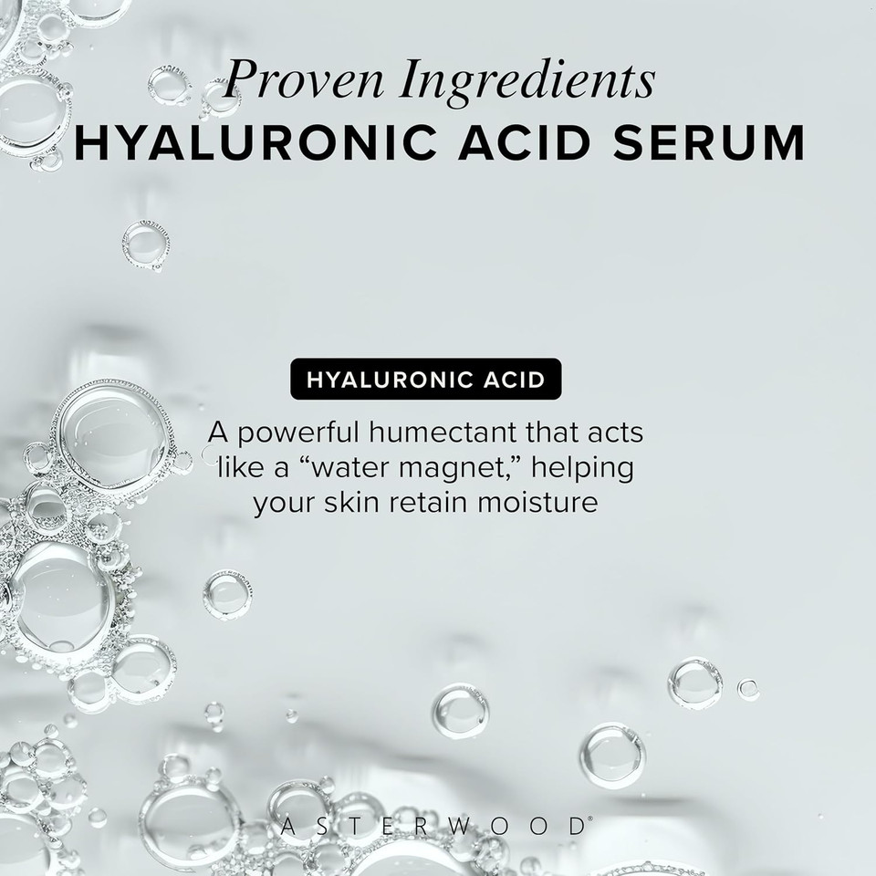 Asterwood Hyaluronic Acid Serum 1 Oz + Argireline Peptide Serum 1 Oz